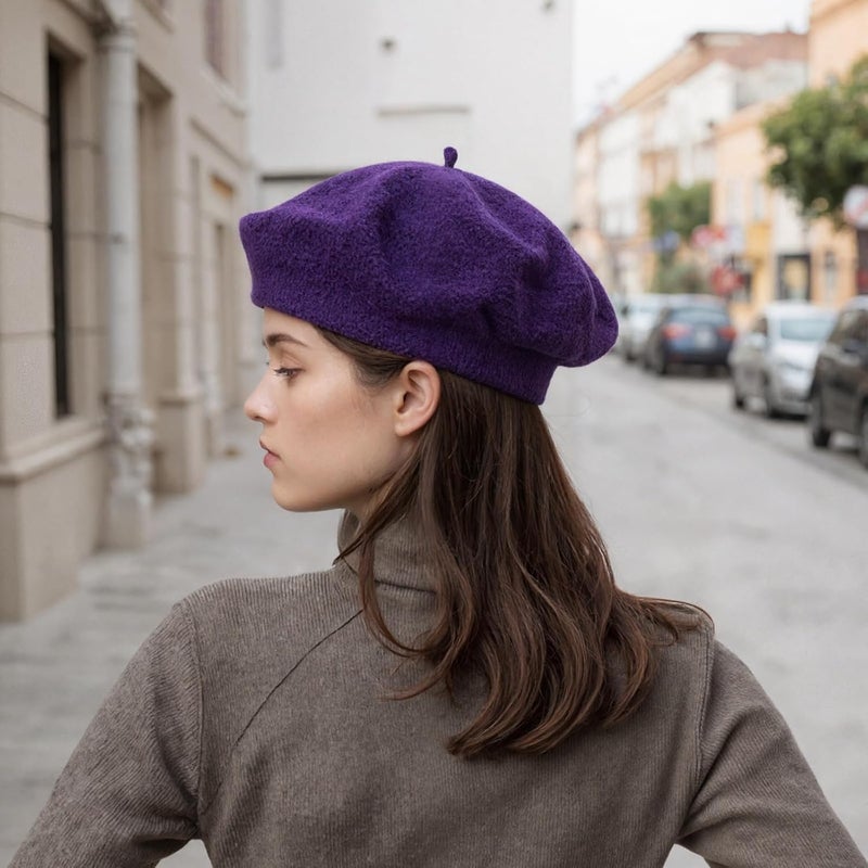 AURORAAEGIS French Beret Hats for Women - Classic Wool Beret Hats Soft Knit Winter Cloche for Daily Outfits - Image 5